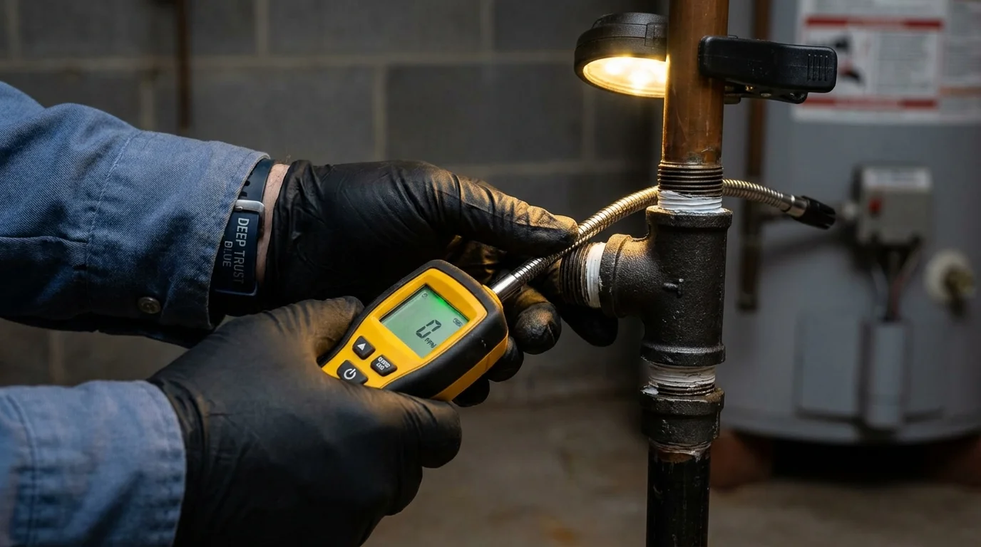 Gas leak detection with electronic sniffer by Johns Plumbing LLC in Moreno Valley