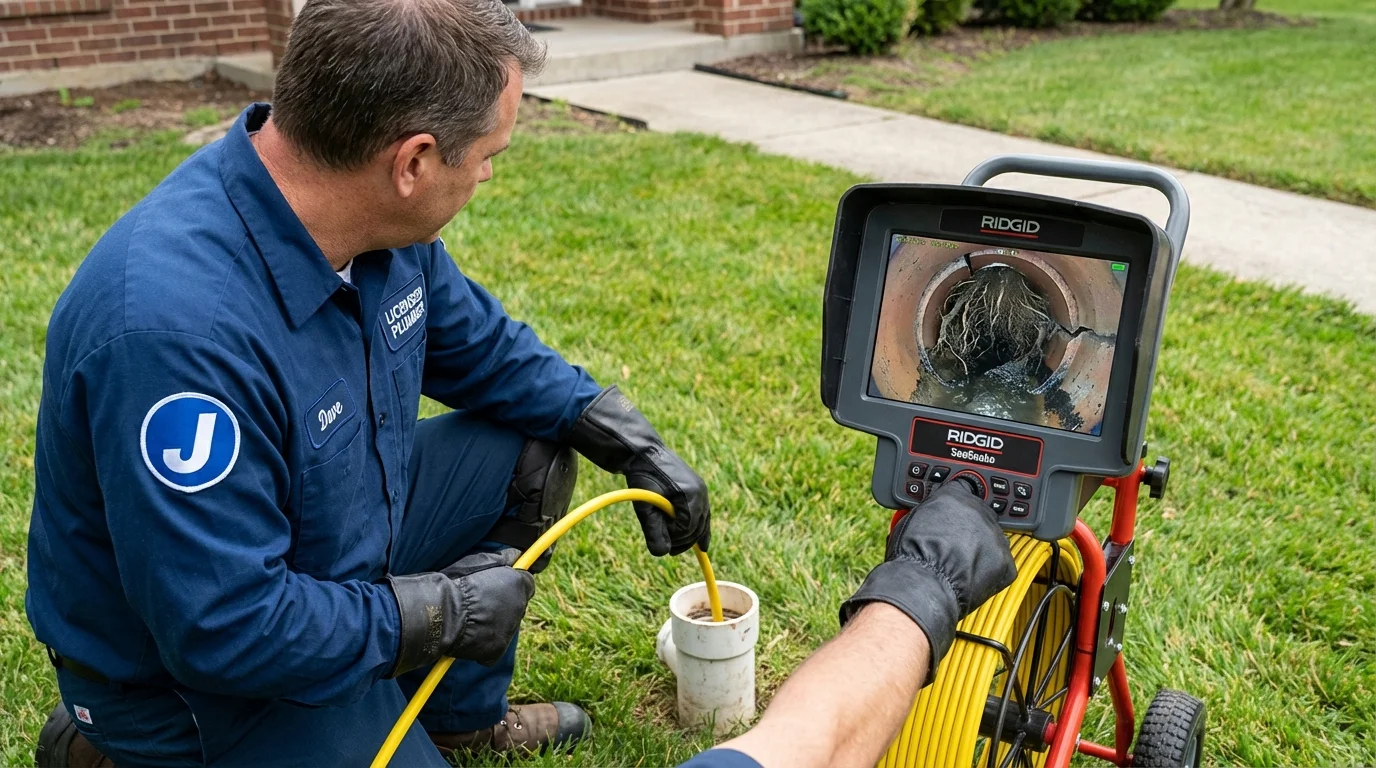 Sewer camera inspection being performed by Johns Plumbing LLC in Moreno Valley